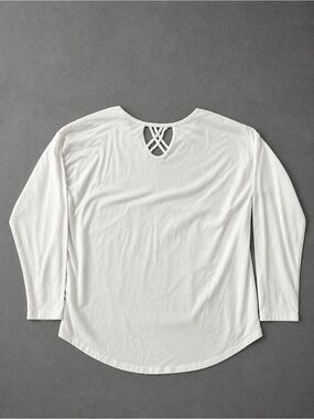 Old Navy White Long Sleeve Top with Crisscross Back Detail